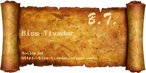 Biss Tivadar névjegykártya